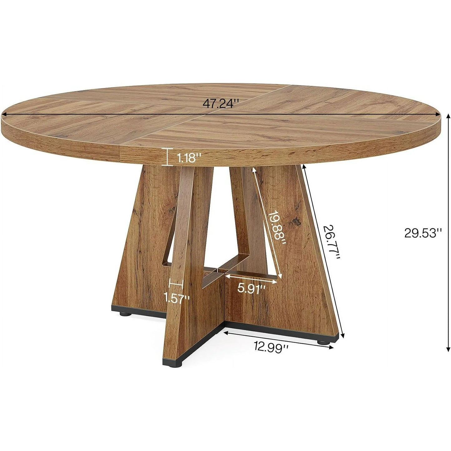 Popper Round Oak Dining Table