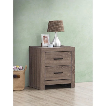 Farmhouse Solid Oak 2-drawer Bedside Table
