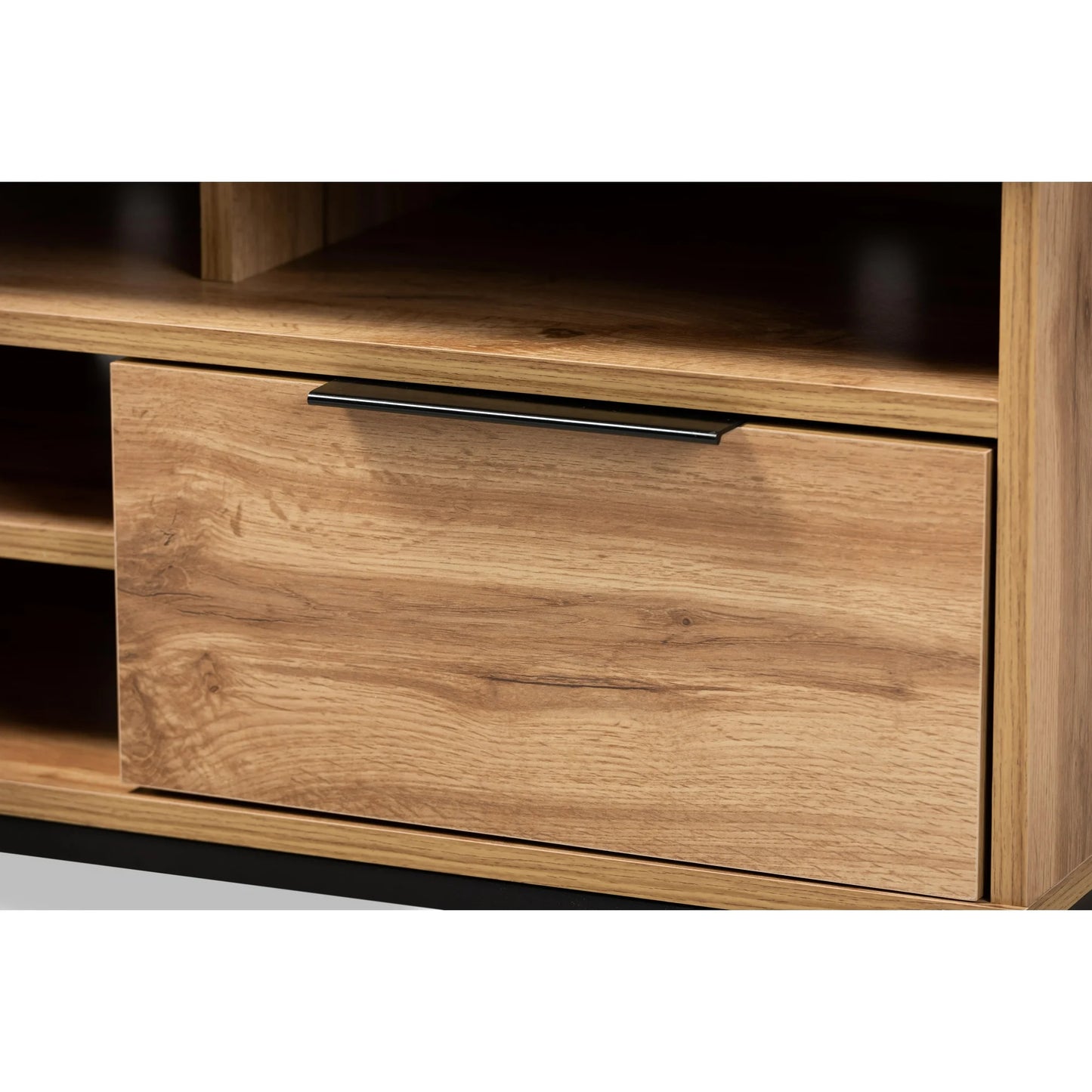 Reid Contemporary Oak Solid Wood 2-Drawer TV Stand