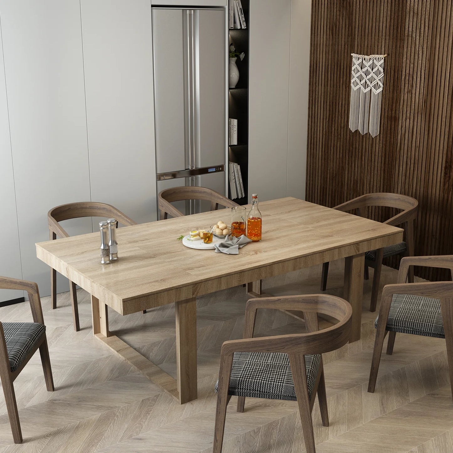 Contempo Solid Wood Oak Dining Table