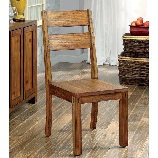 Bryant Farmhouse Ladder Back Solid Wood Dining Chairs - Set of 2