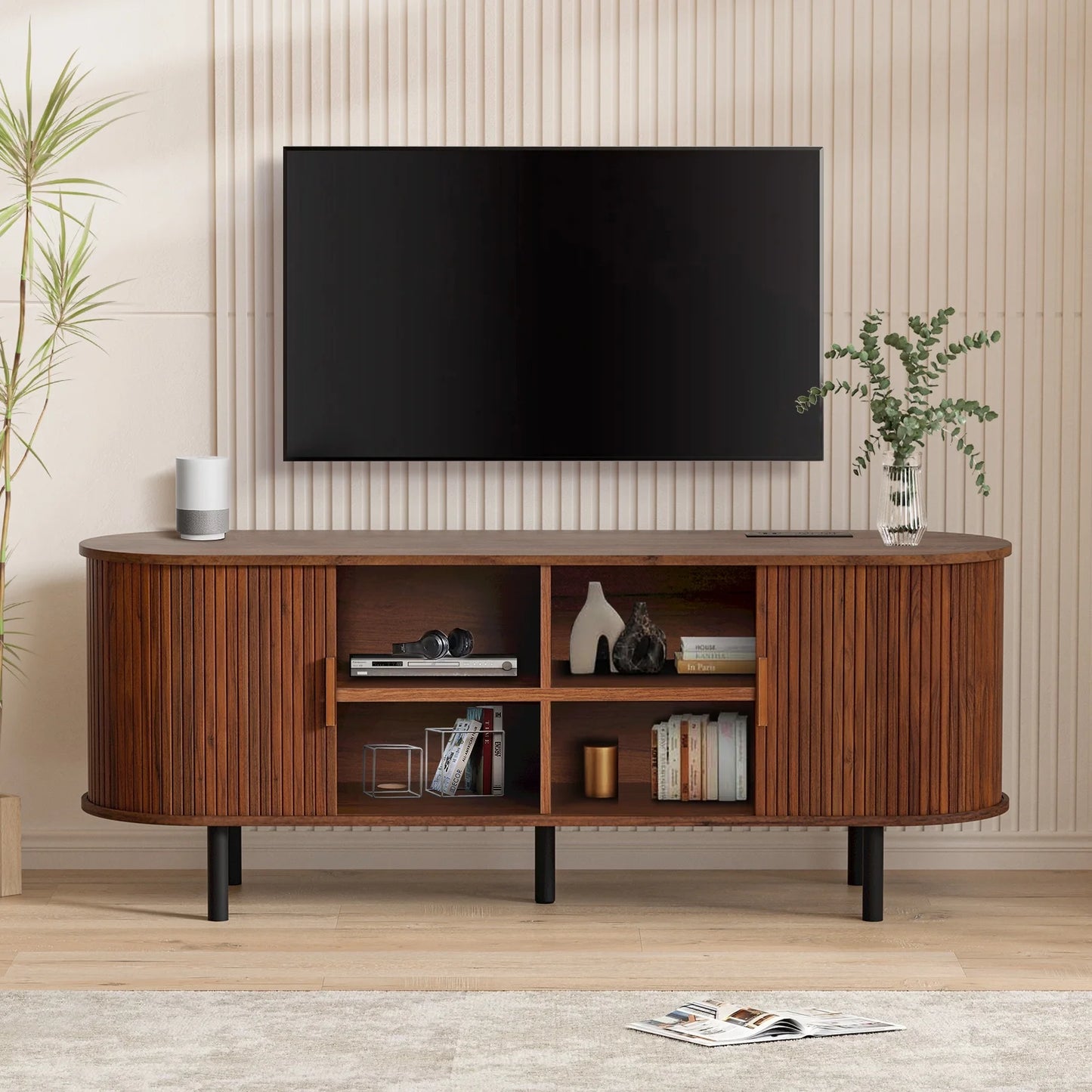 Mid-Century Modern Contemporary Wood TV Stand