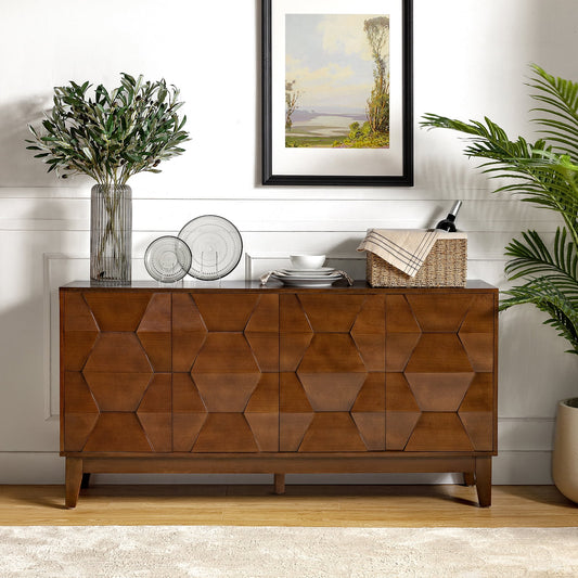 Roco Contemporary Walnut 4-Drawer Sideboard