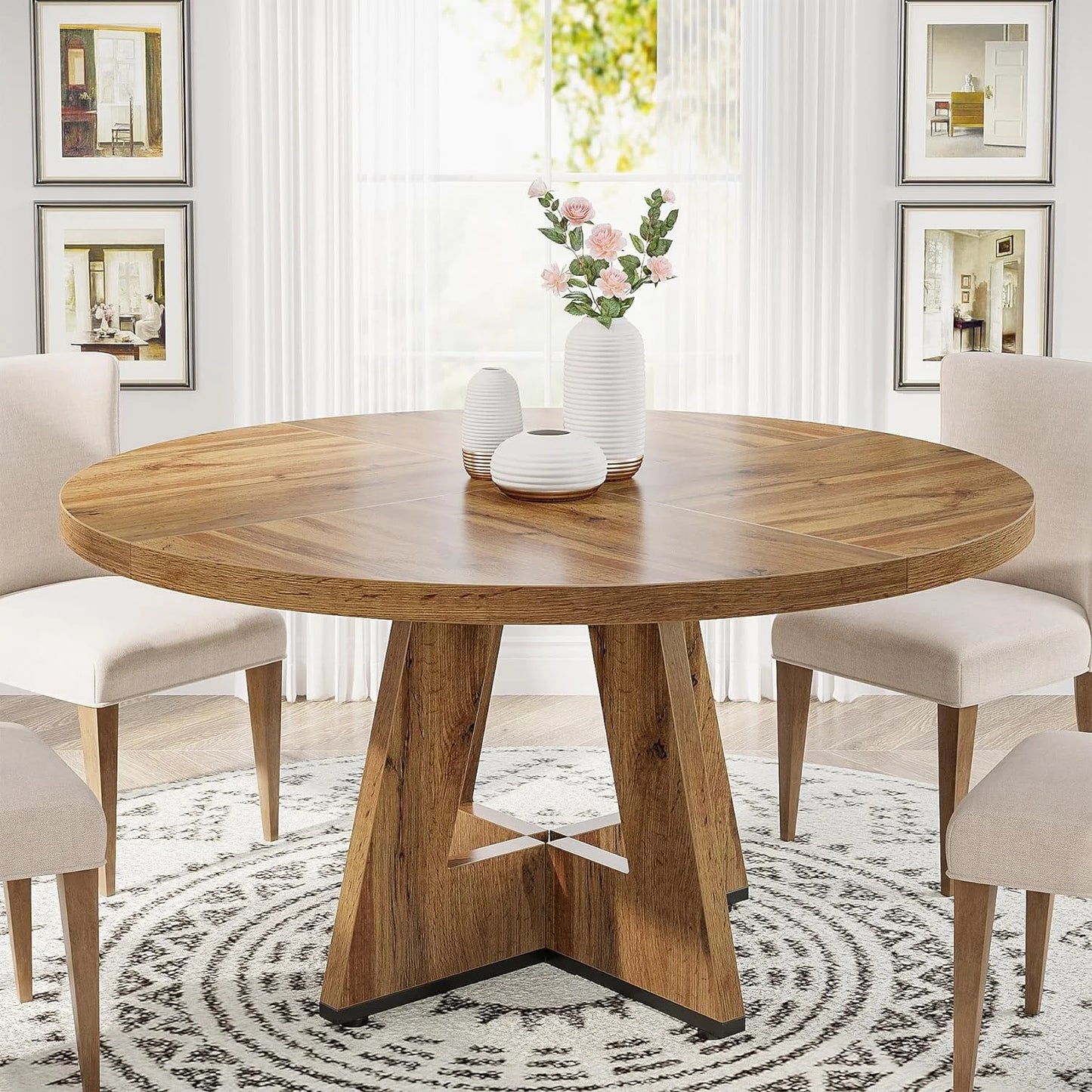 Popper Round Oak Dining Table