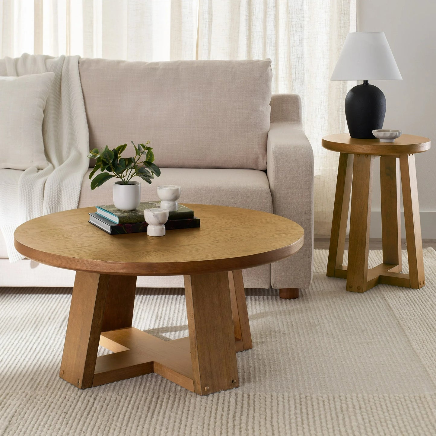 Popper Light Honey Solid Wood End Table