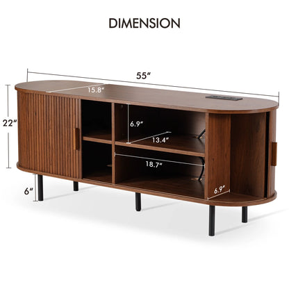 Mid-Century Modern Contemporary Wood TV Stand