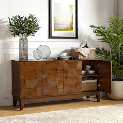 Roco Contemporary Walnut 4-Drawer Sideboard