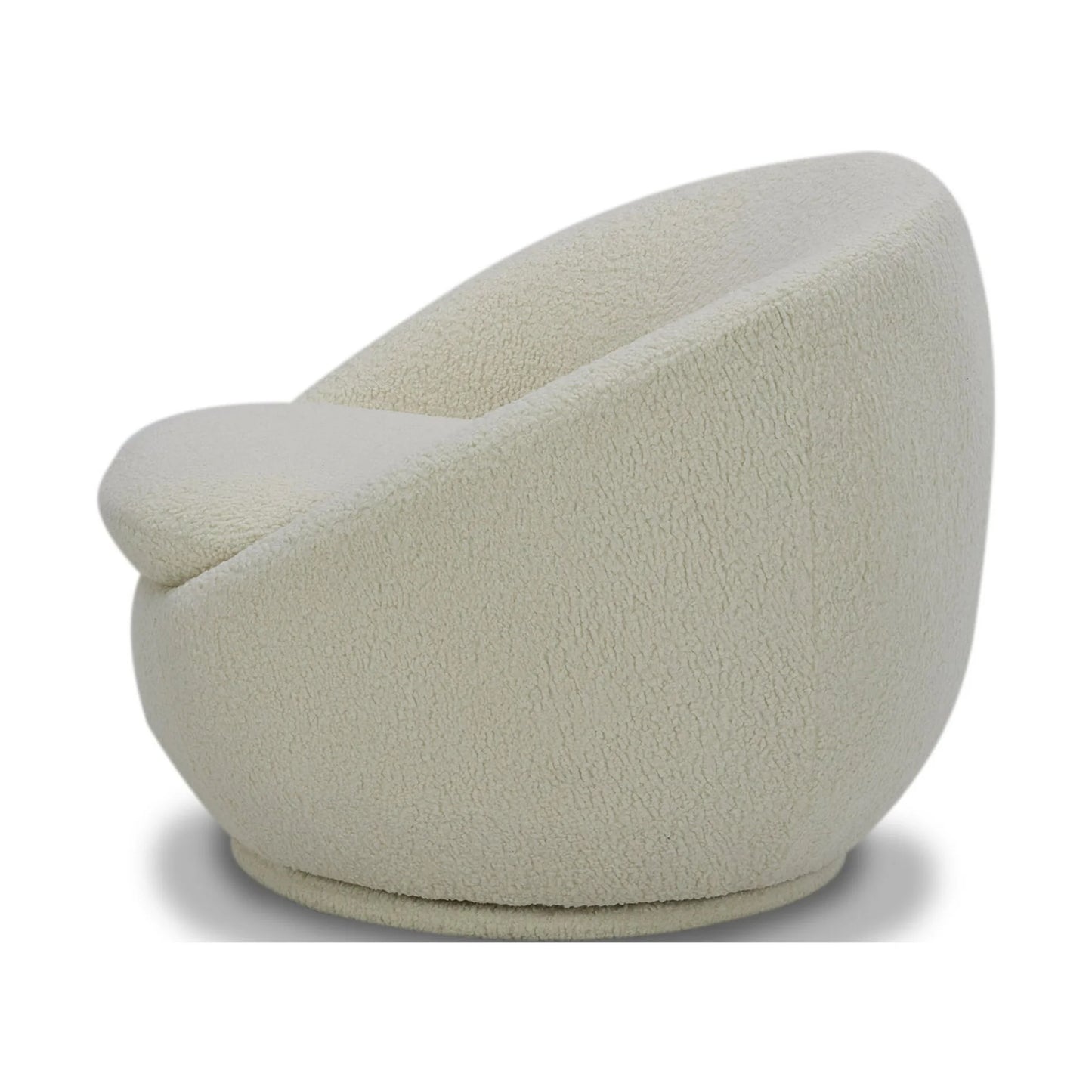 Cream Boucle Swivel Armchair